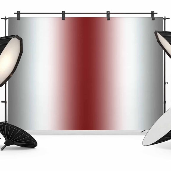 Red Grey White Backdrop for Photography,Fabric Photo Background Backdrop,Farmhouse Ombre Color Modern Simple Photo Booth Background for Portrait Photoshoot Video Wedding Decoration Banner 12x8ft