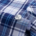 thumbnail image 4 of Aueoeo Men's Casual Short Sleeve Button-Up Striped Plaid Dress Shirts Beach Shirt Daily Work Regular Fits Lightweight Tees, 4 of 5