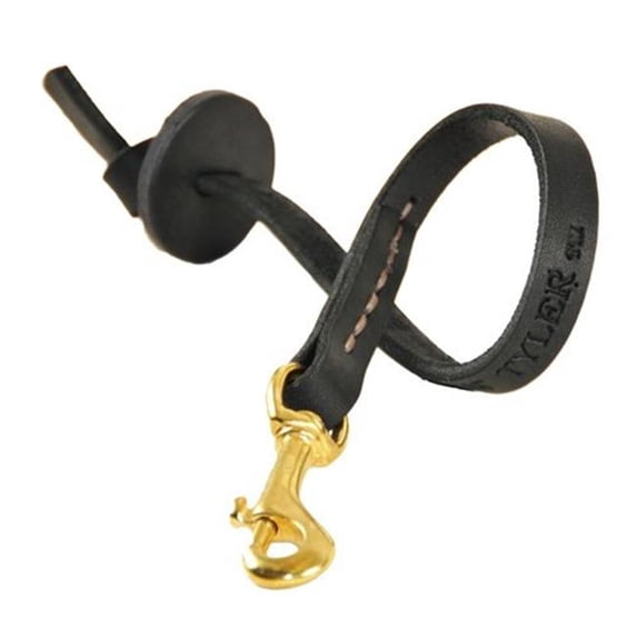 Dean & Tyler 741360338050 0.5 in. Hand Control Brass Pull Tab Leash, Black - 3 ft.
