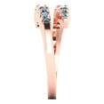 thumbnail image 4 of 0.235 ctw Wedding Band for Women - 14K Rose Gold Blue Moissanite Stackable Eternity Ring, 4 of 6