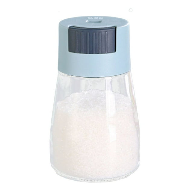 Salt Shakers with Press Button Moisture Proof Salt Shakers for Salt Sugar Spice Pepper Blue Cone
