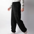 thumbnail image 6 of Men's Fuzzy Plush Flannel Pajama Pants, Fleece Fluffy Pj Pants for Men, Warm Winter Cozy Lounge Sleepwear Bottoms Size XL Black, 6 of 8
