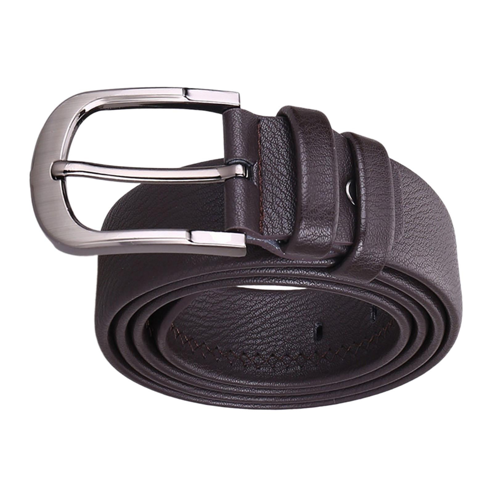 yuksok Men Belt 120cm Long Pin Buckle PU Leather Belt for