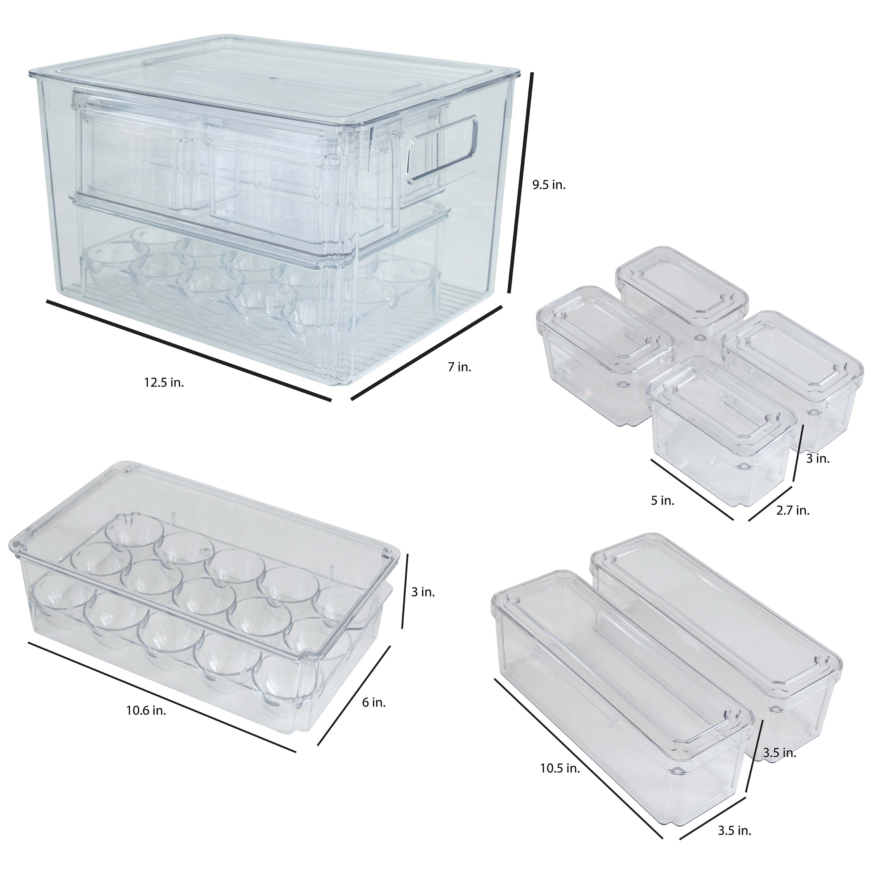Kitchen Details Set of 8 Clear Refrigerator Organizers