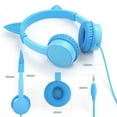 thumbnail image 7 of Vivefox Kids Headphones, Vogek Cat/Bunny Ear Wired On-Ear Headphones Headsets with 85dB Volume Limited, Children Headphones for Kids - Blue, 7 of 7