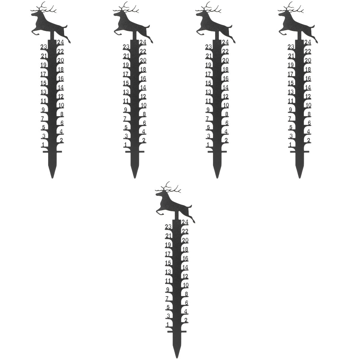 BERTDOMD 5-Piece Gauge Set for Christmas Lawn and Yard Decoration, Ground Insert Outdoor Winter Scene Display