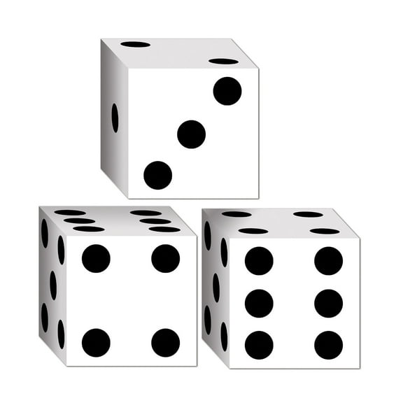 Party Central Club Pack of 36 White and Black Casino Dice Party Favor Boxes 3.25"