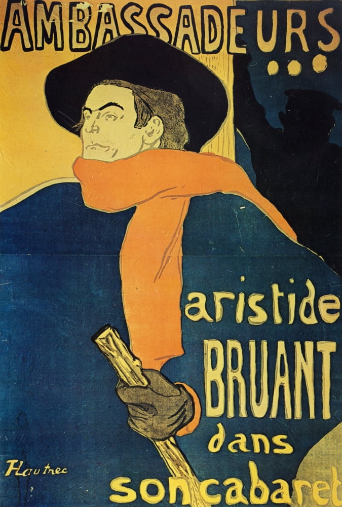 Ambassadeurs Aristide Bruant dans son cabaret 1892 Poster Print by Henri de ToulouseLautrec Ambassadeurs Aristide Bruant dans son cabaret 1892 Poster Print by Henri de ToulouseLautrec