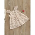thumbnail image 3 of Franhais Little Girl’s Fashion Floral Dress Casual Square Collar Button-Down Fly Sleeve A-line Dress, 3 of 9