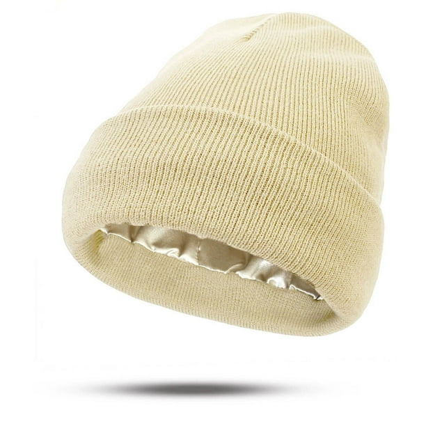 Peinados protectores para mujer, gorros de poliéster tejidos y gorros de lana.