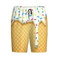thumbnail image 4 of Wukai White Ice Cream Men’s Short Pajama Pants With Pockets Soft Sleep Pj Shorts for Men-XX-Large, 4 of 6