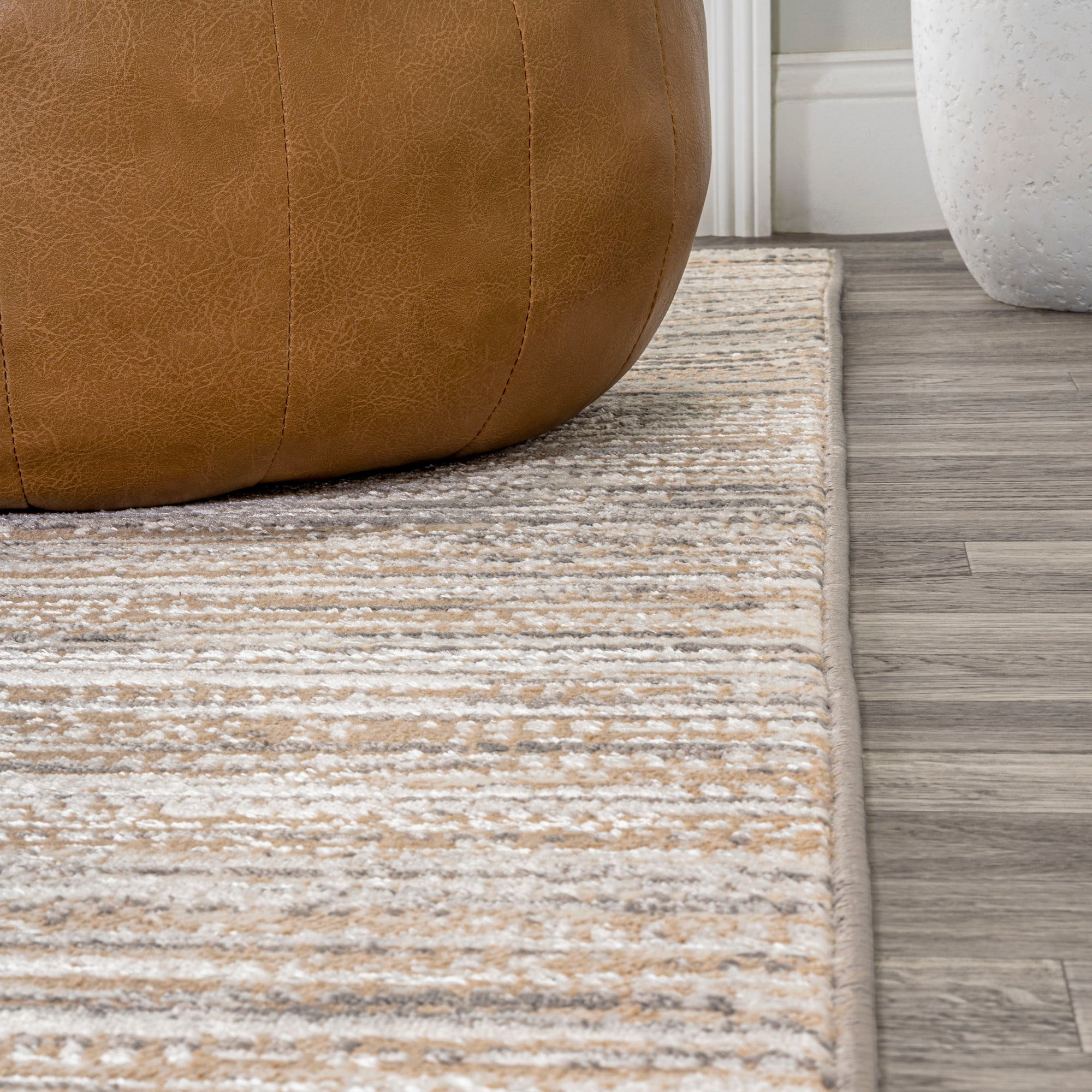 JONATHAN Y SILK ORCHID 8 x 10 Area Rug, Loom Strie - Beige/Gray, SOR200D-8