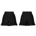thumbnail image 2 of Pantalones cortos de verano para mujer con cierre de botones, dobladillo con volantes, piernas anchas, pantalones cortos casuales para uso diario, 2 of 6