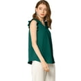 thumbnail image 4 of Allegra K Women's Ruffled Sleeveless Pullover V- Neck Work Blouses Tops, 4 of 7