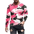 thumbnail image 2 of VBTAPA Camo Long Sleeve Shirt for Men Crewneck Camouflage T-Shirt Lightweight Hunting Shirts Sport Athletic Workout Tops Prime Big Deal Days Pink L, 2 of 5