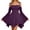 Dark Purple, variant on Womens Summer Off the Shoulder Mini Dress Casual Boho Ruched Off Shoulder Flowy Boho Dresses Black S-XXL