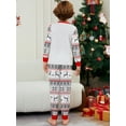 thumbnail image 6 of WIBACKER Kids Christmas Reindeer Pajamas Long Sleeve Holiday Pjs Set Toddler Boys Girls Xmas Snowflake Jammies 2-14 Years, 6 of 7