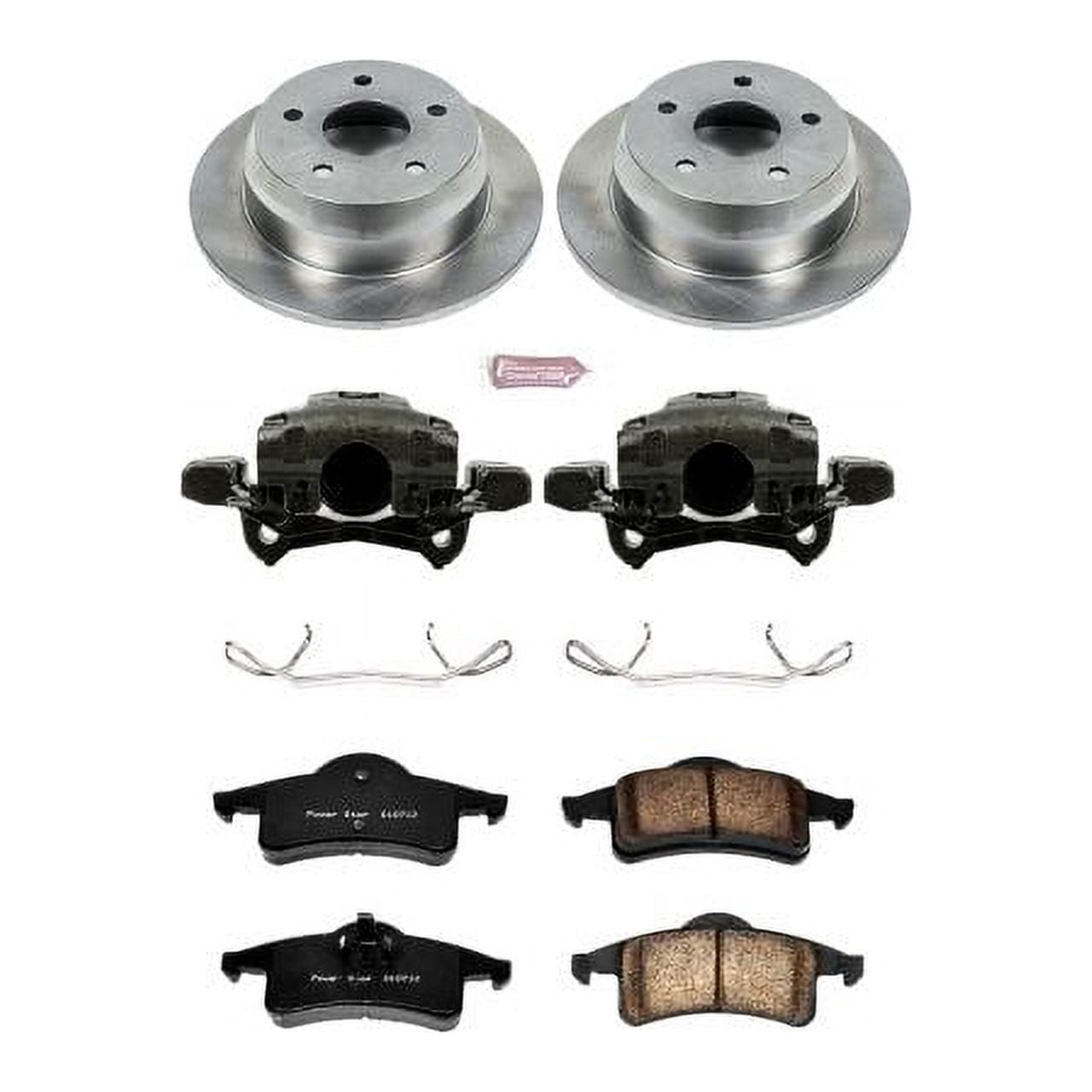 PowerStop Rear Stock Replacement Brake Pad and Rotor Kit with Calipers Fits: JEEP Select Models KCOE2151