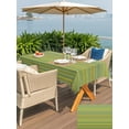 thumbnail image 6 of 60x120 Inch Outdoor Tablecloth with Umbrella Hole Zipper Rectangle Yellow Green Strriped Rectangular Tablecloths Outside Waterproof Farmhouse Thine Line Summer Patio Table Cloth Cover for Picnic, 6 of 8