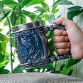 thumbnail image 5 of Medieval Blue Dragon D&D Game Mug of Throne Merchandise Beer Steins Viking Tankard Mug Stainless Coffee Cup Gift Mugs for Men Dragon Collector Themed Party Decoration, 5 of 10