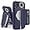 A+Dark blue, variant on iPhone Xs Phone case Wallet for Women, iPhone Xs Phone case with Card Holder with Credit Card with Ring Kickstand Zipper Shockproof Slim Stand Case for iPhoneXS - Brown