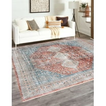 Rugs.com Newport Collection Rug – 10' 2 Square Red Medium Rug Perfect For Living Rooms, Kitchens, Entryways
