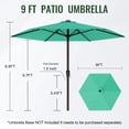 thumbnail image 6 of Easthome 9ft Patio Umbrella with Crank Lift System & 6 Sturdy Ribs Waterproof, Patio Table Umbrella Perfect for Poolside, Terrace, Beach and Outdoor Restaurant, Tiffany Blue, 6 of 9