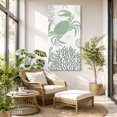 thumbnail image 6 of Canvas Wall Art, Sage Green Crab Coastal Framed Canvas Prints for Living Room Bedroom, Summer Coral Nautical Oversized Gallery Wrapped Wall Decor for Home Office, Gifts, 40"x60" Ship Next Day, 6 of 9