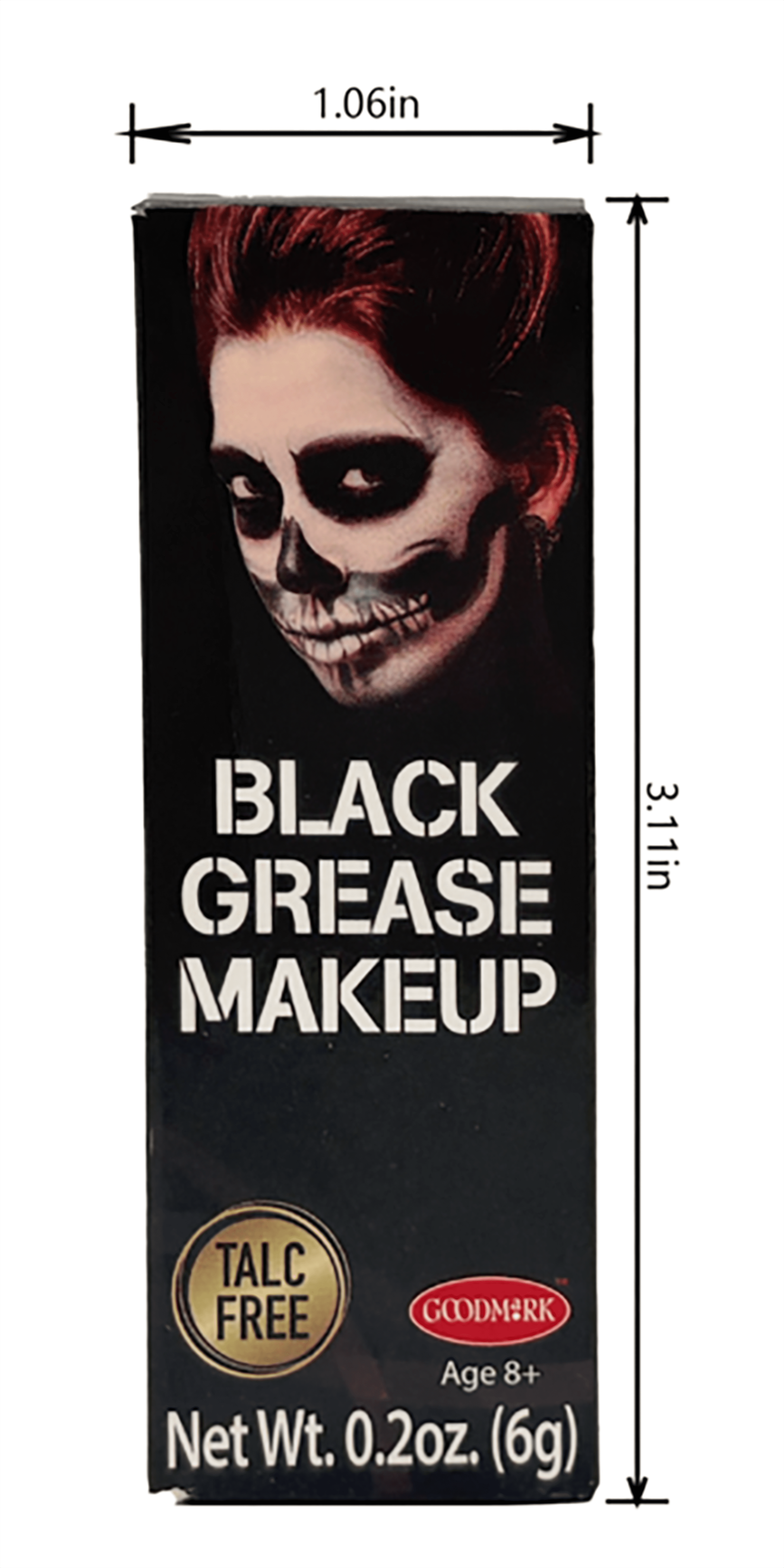 Grease Makeup, Black, 0.2oz, Halloween Makeup for Adults by Goodmark
