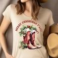thumbnail image 4 of Merry Christmas Y’all Cowboy Boots T-Shirt | Western Holiday Tee, Light Pink, Size XL, 4 of 6