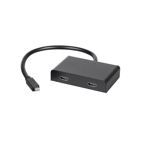 UPC: 0889028052822 | Monoprice 2-Port Mini DisplayPort 1.2 to HDMI Multi-Stream Transport (MST) Hub (121975)