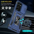 thumbnail image 7 of K-Lion Samsung Galaxy S21 Ultra Case, Heavy Duty Rugged Case with Kickstand Pocket Shockproof,Slide Holder Back Cover for Samsung Galaxy S21 Ultra 6.8 inch,Navyblue, 7 of 7