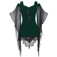 thumbnail image 6 of Idoravan Women'S Black Lace Dresses Off Shoulder Dresses Women's Style Camisole Irregular Splicing Together Strap Straps Gothic Dress Green XL, 6 of 7