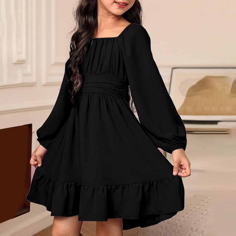 Coerni Teen Girls Puffy Long Sleeve Dress Square Neck Tie Back Midi Sundress Oversized Bow Dresses Elegant A Line Party Gown Coerni Teen Girls Puffy Long Sleeve Dress Square Neck Tie Back Midi Sundress Oversized Bow Dresses Elegant A Line Party Gown
