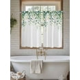 thumbnail image 6 of Eucalyptus Leaves Kitchen Curtains 54 Inches Length, Spring Summer Botanical Window Treatment Curtain Drapes, Watercolor Thermal Insulated Drapes for Basement Hotel RV, 42"x54", 2 Panels, 6 of 6