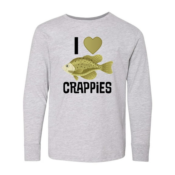Inktastic Crappie Fishing I Love Crappies Long Sleeve Youth T-Shirt