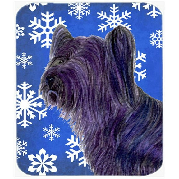 Skye Terrier Winter Snowflakes Holiday Mouse Pad, Hot Pad Or Trivet