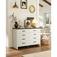 thumbnail image 4 of CHITOOMA 8 Drawer Dressers for Bedroom, Double Horizontal Wooden Dresser, Chest of Drawers for Living Room, Nursery, Hallway, White & Brown, 4 of 12