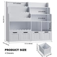 thumbnail image 7 of Hiphuta 47"Wide Large Kids Bookcase, Wood Bookshelf Toy Storage Organizer with Book Rack & Movable Boxes, Gray Bookshelf for Kids Room, 7 of 7