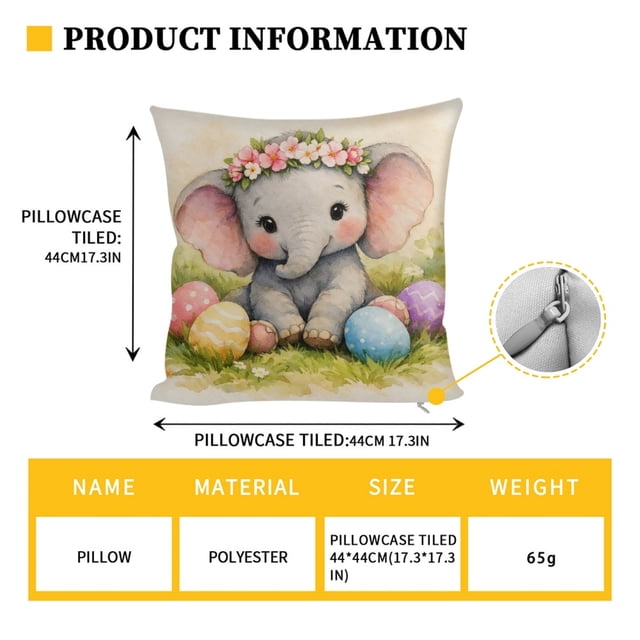 Easter Pillow Covers for Decorative Throw Pillows for Men Women 18X18 Inch Blank White Polyester Pillowcase for Drawing