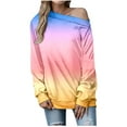 thumbnail image 1 of Sudadera para mujer Otoño Sudaderas Moda Impreso Camiseta suelta Blusa de manga larga Cuello redondo Tops casuales Odeerbi ODB-5, 1 of 4