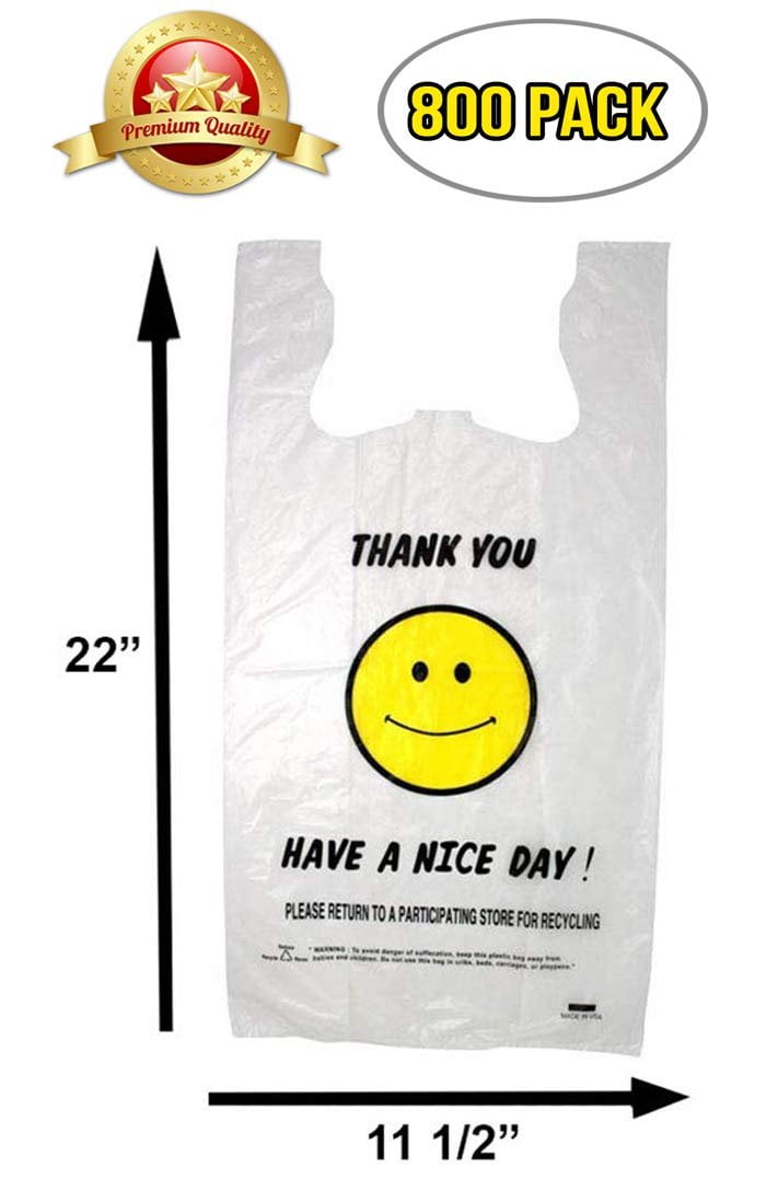 AMZ Supply Thank You Plastic Bags 11.5x6.5x22 T-Shirt Bags Thickness 0.65 Mil Shopping Bags Pack of 800