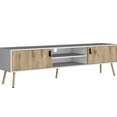 thumbnail image 2 of White-Walnut TV Rack - Sturdy and Versatile for Home Media, 2 of 4