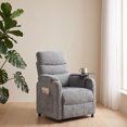 thumbnail image 3 of Sillón Reclinable Eléctrico Easy Living Nero Gris Claro de Tela con Mesa Lateral, Bolsillo Organizador y Reposapiés, 3 of 11