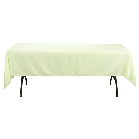 Rectangular Polyester Tablecloth, 60-Inch by 126-Inch, Ivory