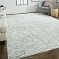 thumbnail image 6 of 10' X 13' Gray Green And Ivory Striped Distressed Stain Resistant Area Rug, 6 of 8