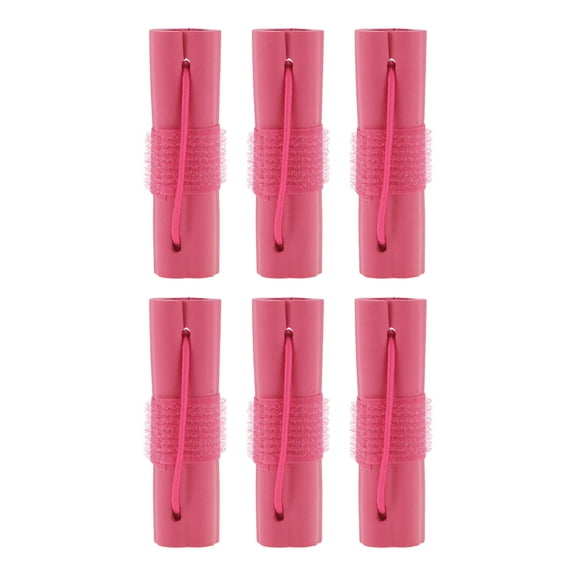 Unique Bargains 6pcs Sponge Hair Rollers for Women 3.74"x0.98" Rose Red