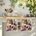 thumbnail image 4 of Vintage Watercolor Wine Kitchen Towels Set of 4, Farmhouse Cask Grapes Country Absorbent Dish Towels for Kitchen, Microfiber Hand Towel, Quick Drying Tea Towel for Cleaning Decorative Dishcloths, 4 of 7