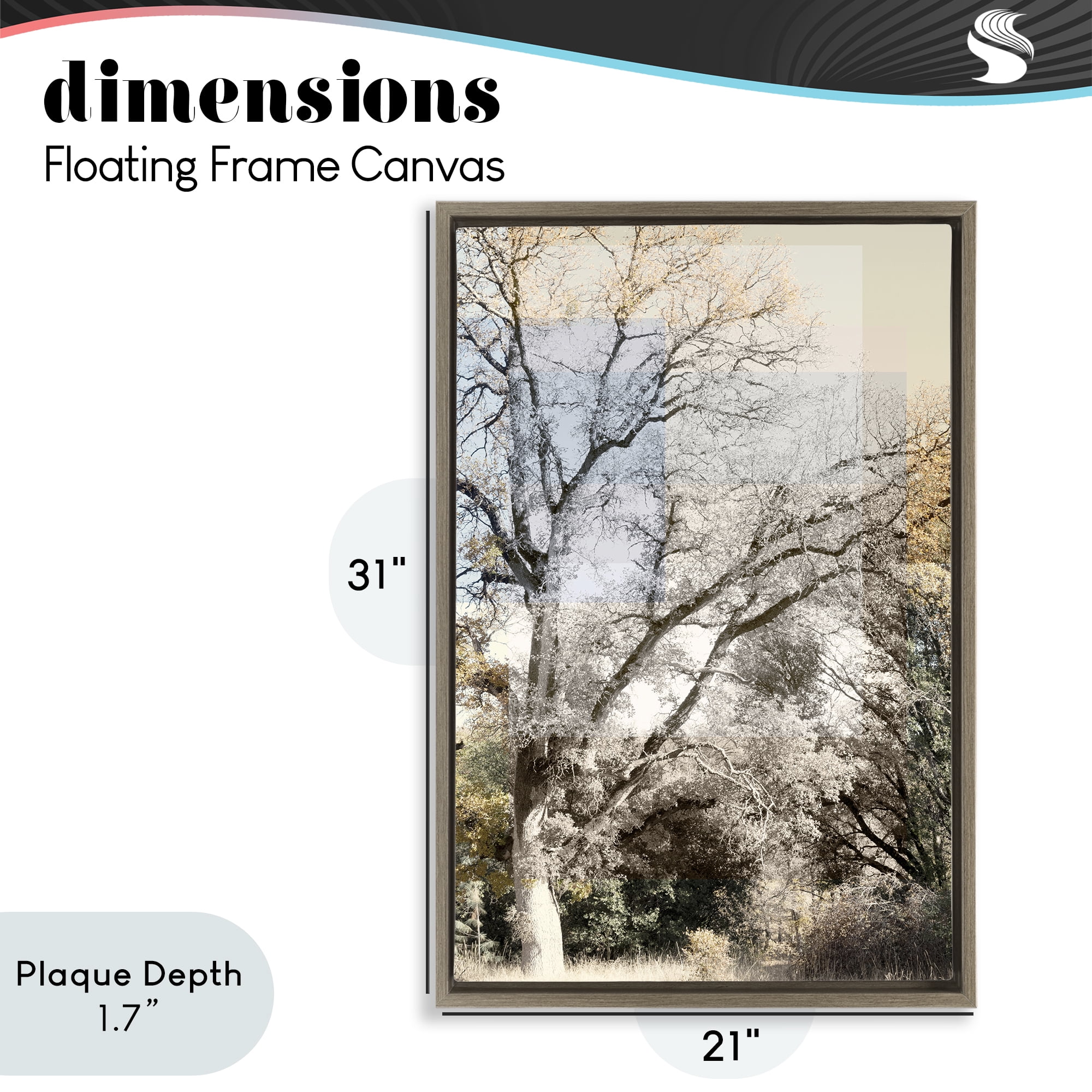 Stupell Industries Tree Collage Layers Brown Framed Floater Canvas Wall Art, design by Gemma Bardot