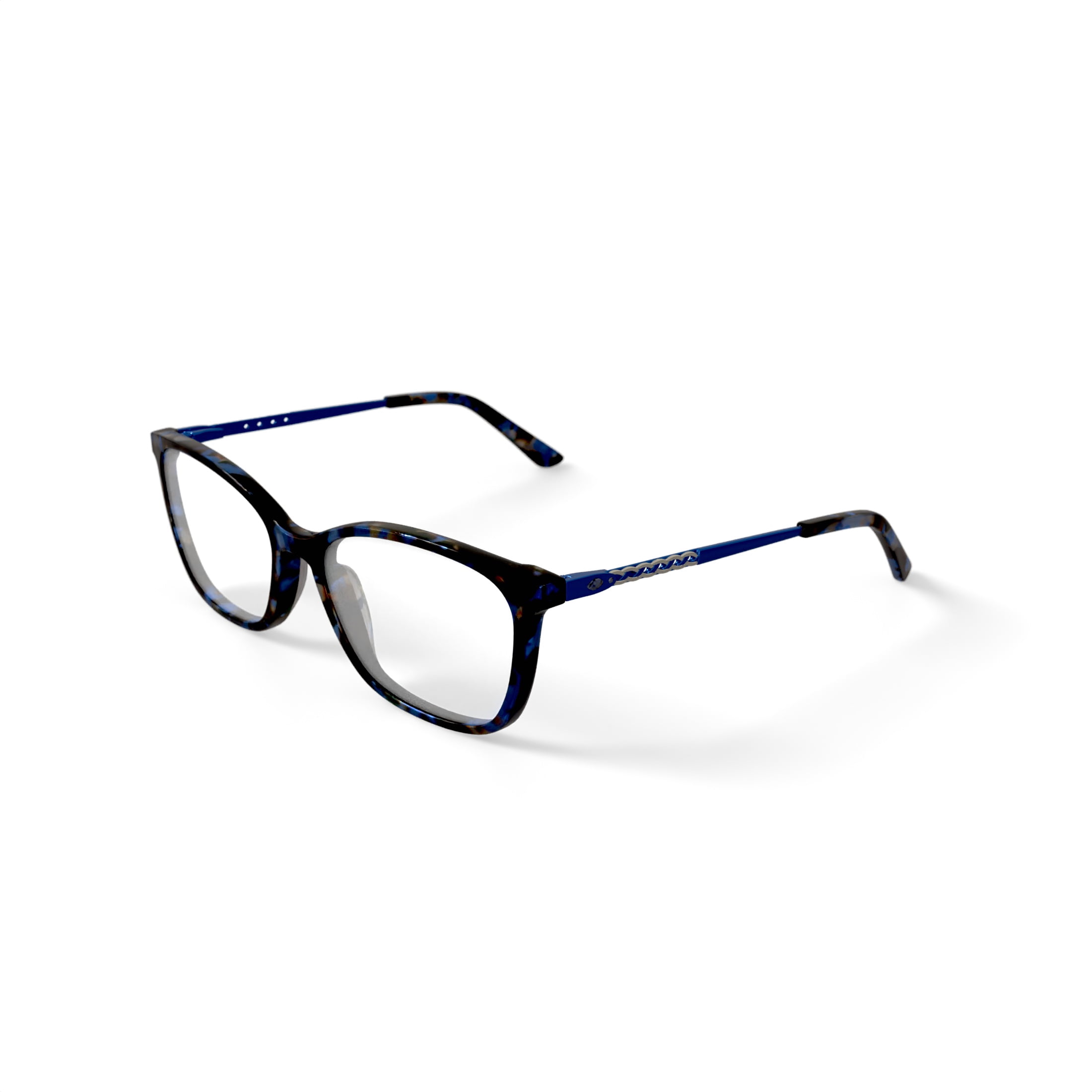 Christie Brinkley Women's C328 Square Prescription Eyeglasses with Case, Blue Tortoise